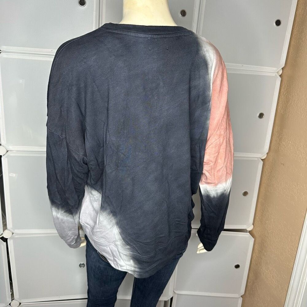 Anthropologie Sundry Terry Oversize Sweatshirt in Terracotta & Charcoal Size 1/S - Picture 3 of 12